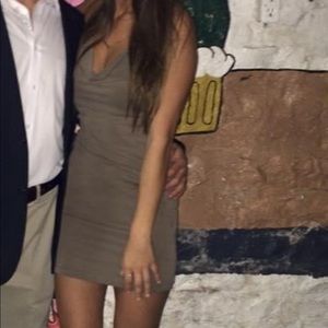 Grey suede mini dress